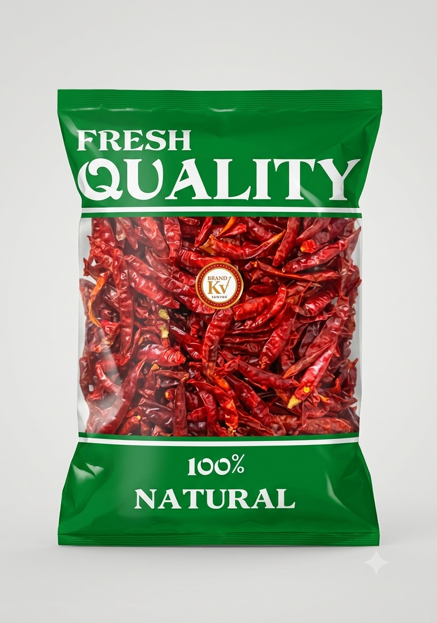 RED CHILLI WHOLE 500GM PKT