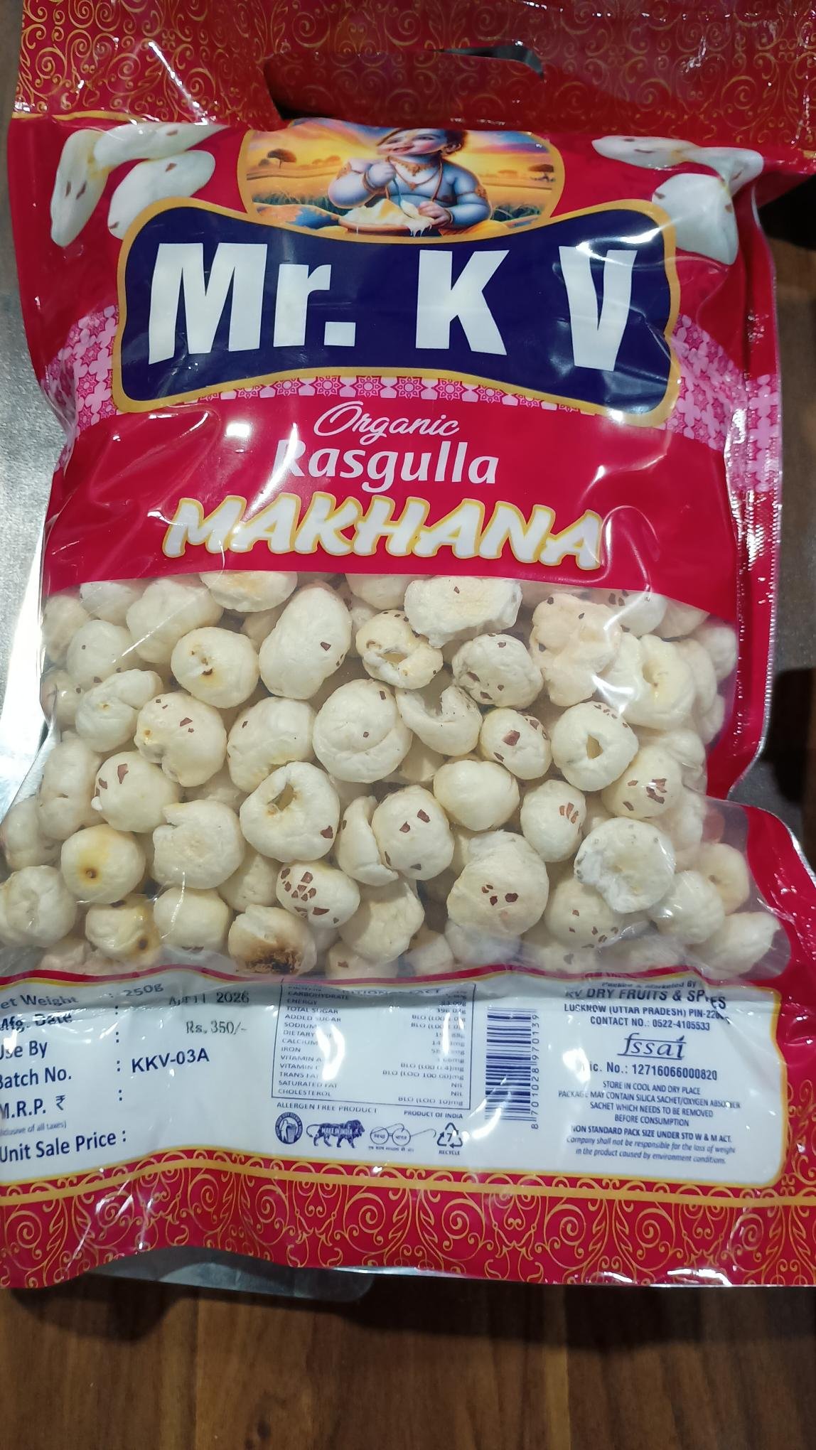 MAKHANA RASGULLA 250GM PKT