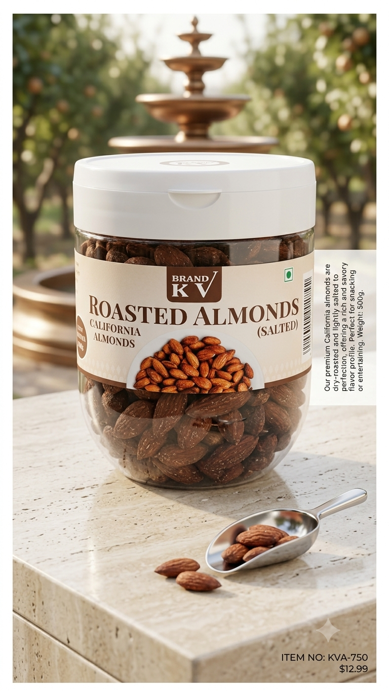 BADAM ROASTED SALTED 250GM JAR